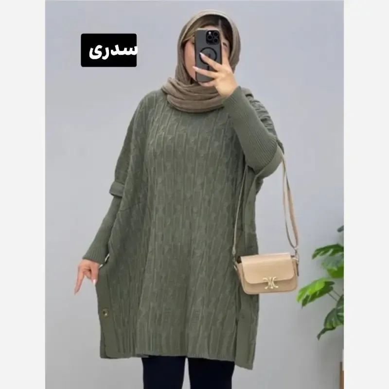 مانتو پانچ بافت تراکم بالا فری سایز