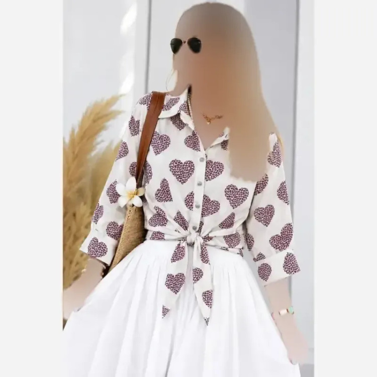شومیز گره ای جنس الیزه درجه یک مناسب سایز 38 تا 50