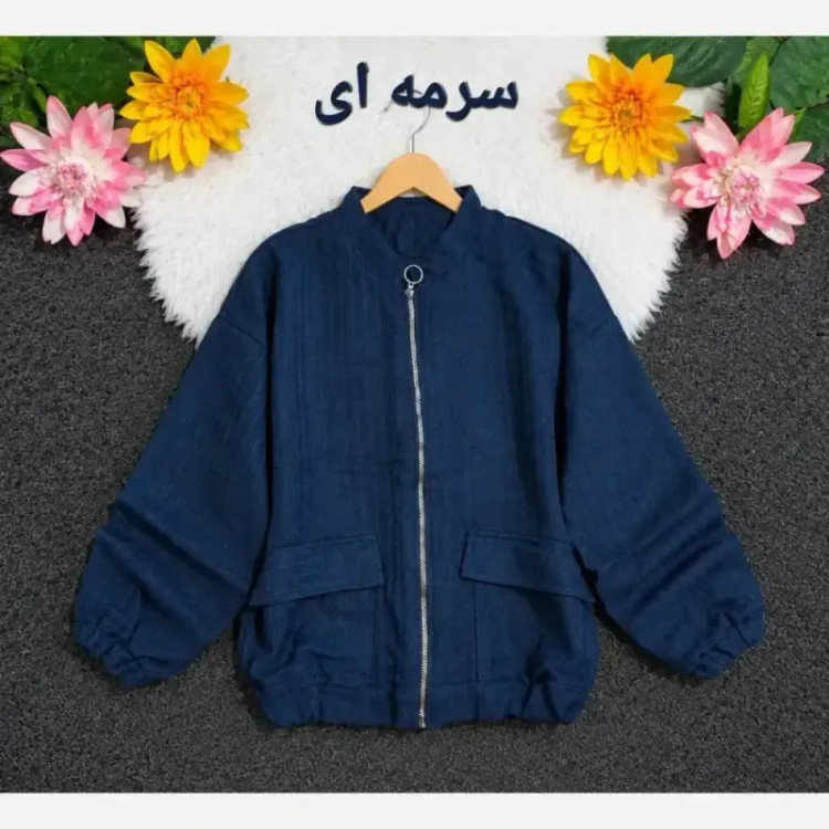 بامبر جکت زنانه فلونزی ضخیم و گرم جلو زیپ دار رنگ قهوه ای