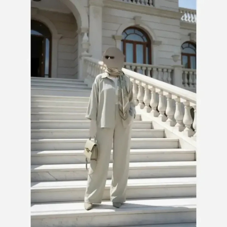 ست شومیز و شلوار زنانه مدل زیوا پارچه کرپ کجراه درجه یک بهار و تابستان