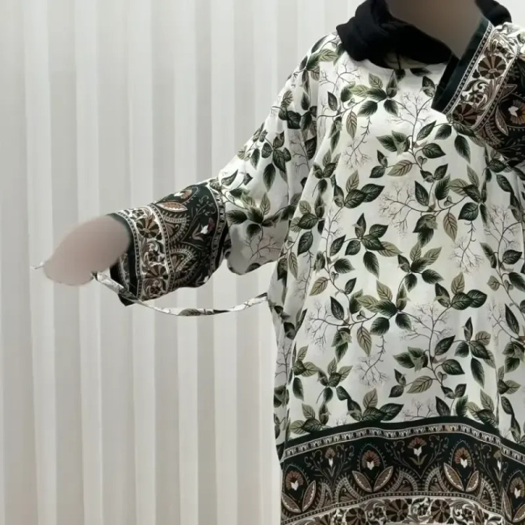 تونیک نخی فری سایز تا 52 حاشیه دار کمربنددار چهارفصل زنانه و دخترانه کد 1455