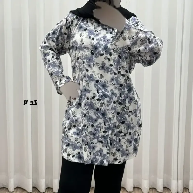 تونیک نخی زنانه مدل هاوایی سایز بزرگ فری سایز تا 50 دکمه دار