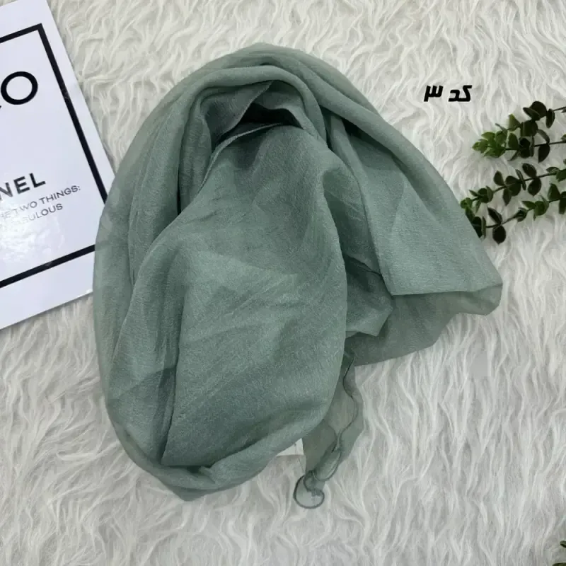 شال حریر کاغذی قواره بزرگ 70 در 230 سانتیمتر بدون لغزش از روی سر