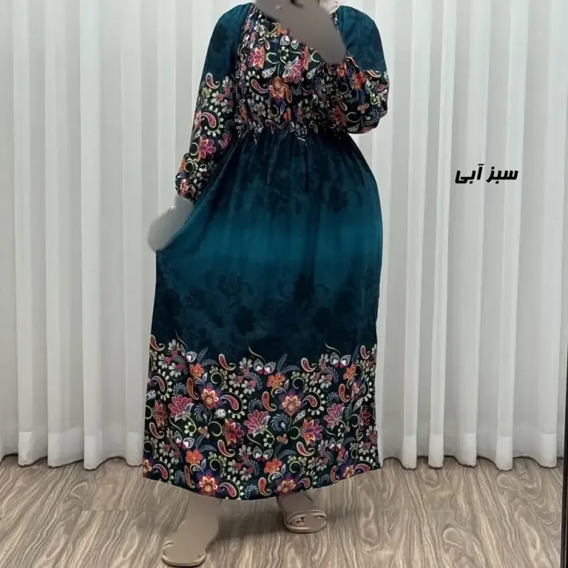 پیراهن ساحلی نخی زنانه فری سایز مدل حاشیه ترمه مناسب سایز 38 تا 50