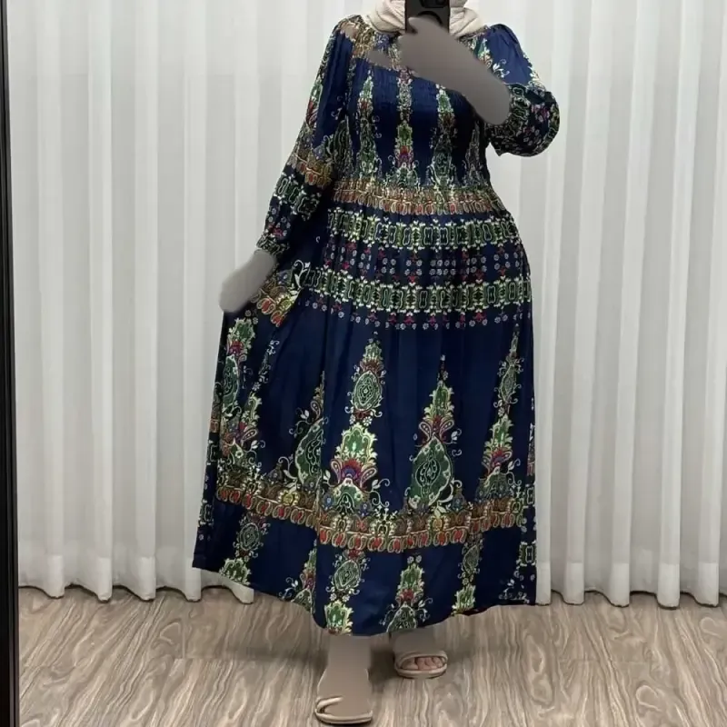 پیراهن ساحلی زنانه کریشه سرمهای فری سایز تا 52 بنددار چهارفصل شیک و راحت بدون سایه اندازی